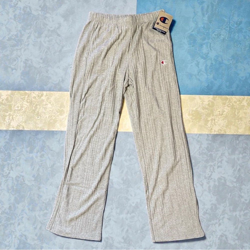 NWT Champion Ribbed Drawstring Waist Lounge Track Pants Oatmeal Size Small